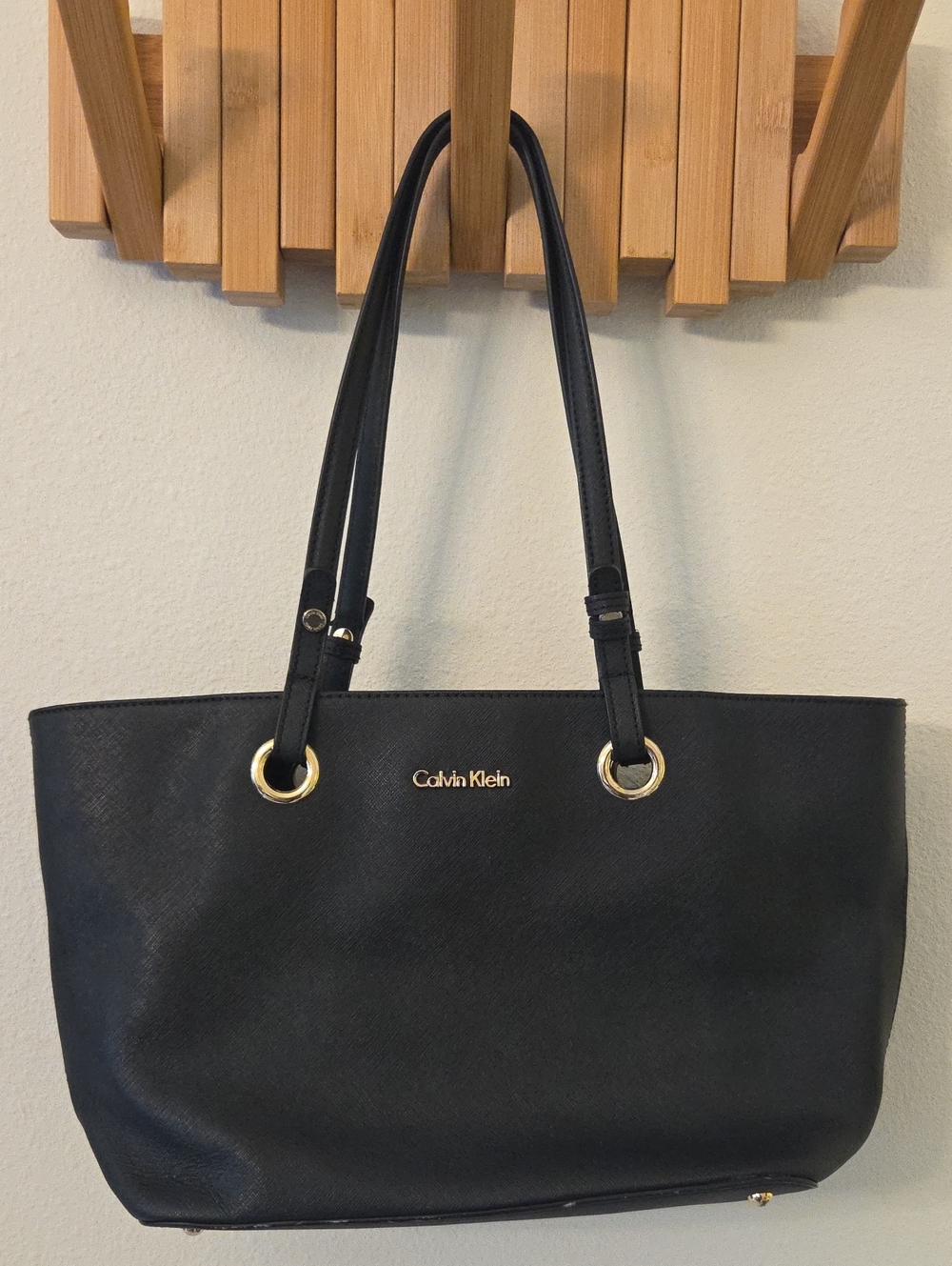 Calvin Klein Black Tote with Gold Hardware